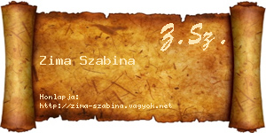 Zima Szabina névjegykártya