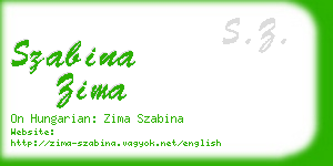 szabina zima business card